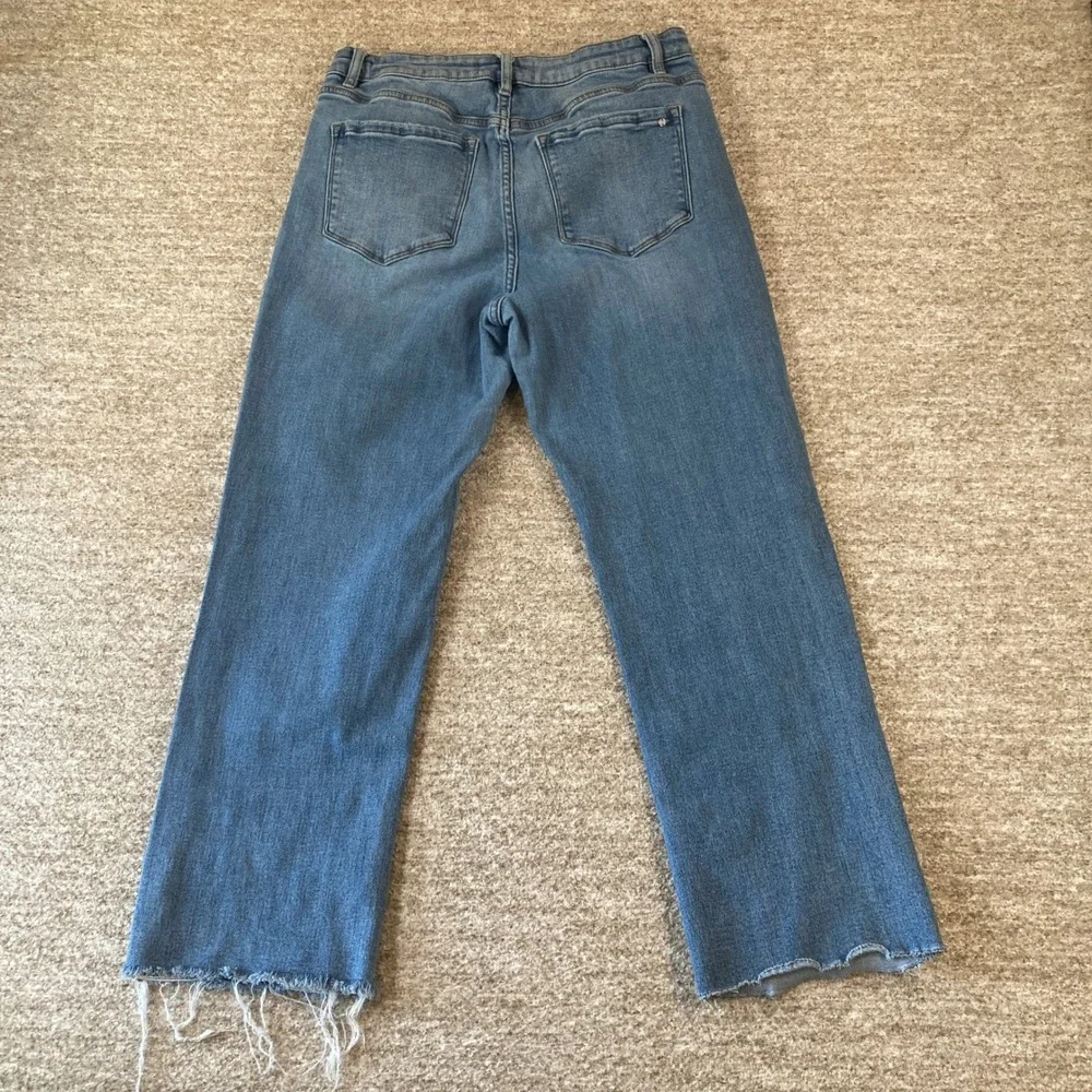 Mica Los Angeles Jeans 31 (30x27) Distressed Straight Leg Blue Raw Hem MDP-T203